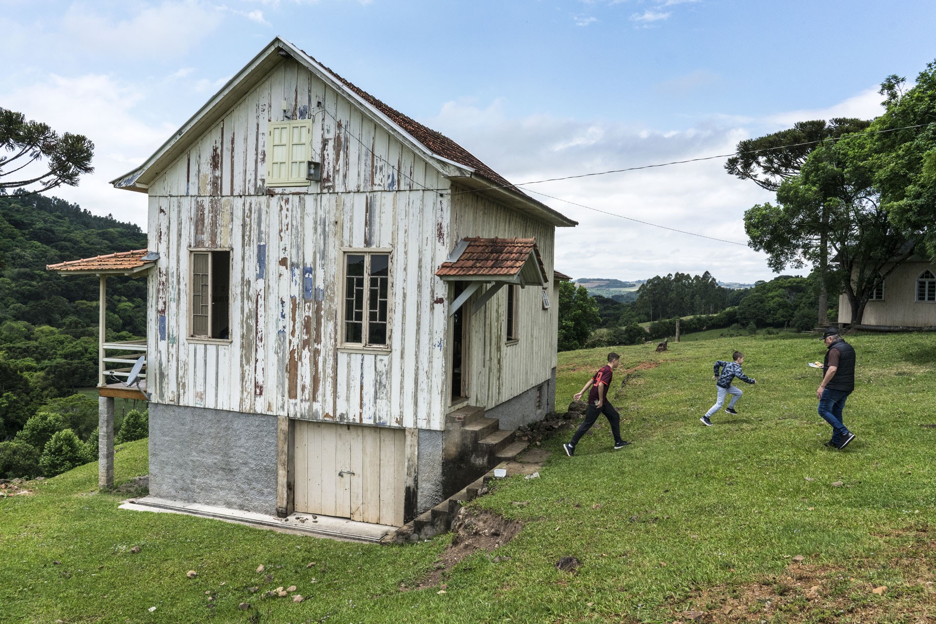 Una famiglia italo-brasiliana durante un churrasco